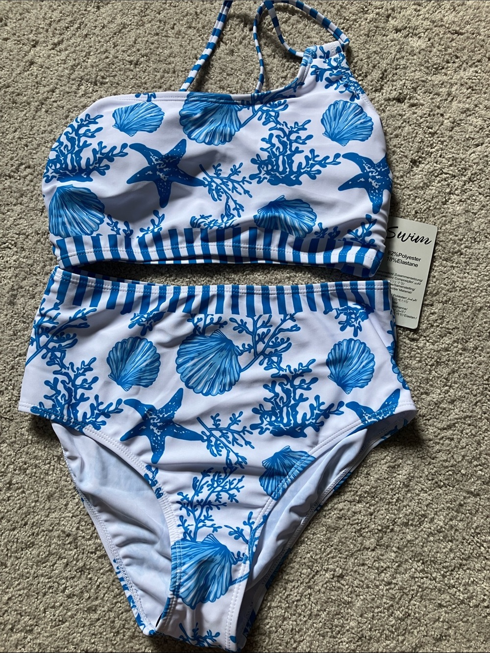 Seashell Swim Set Top & Bottom S NWT